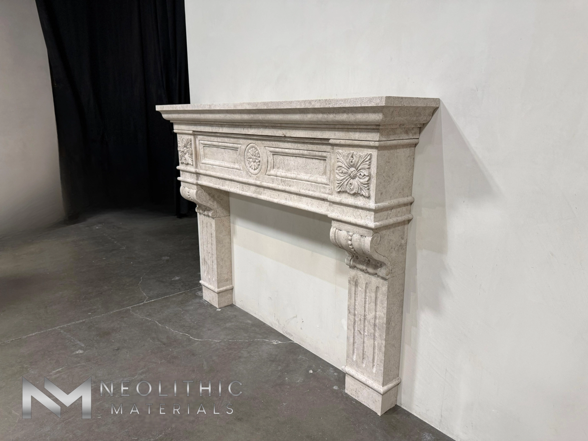 Limestone Fireplace Mantel - Image 3